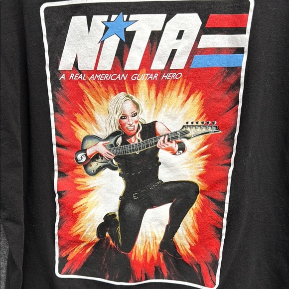 NITA Strauss Black Graphic Crop Top - Picture 3 of 5